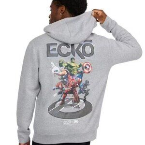 Ecko Unlimited Marvel Full Send Hoodie Sweatshirt Gray Mix Men's Size Medium